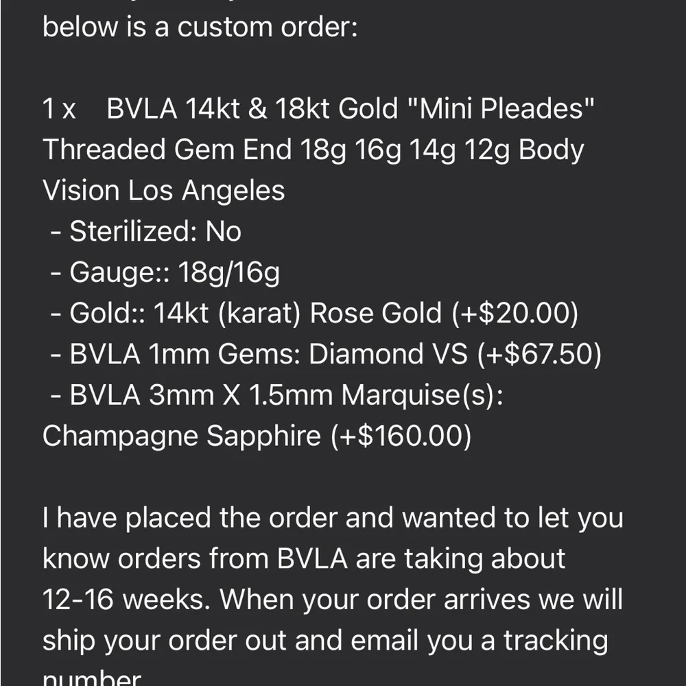 BVLA 14k rose gold “mini pleades” Champagne sapphire and vs white diamonds 14g - Picture 5 of 5